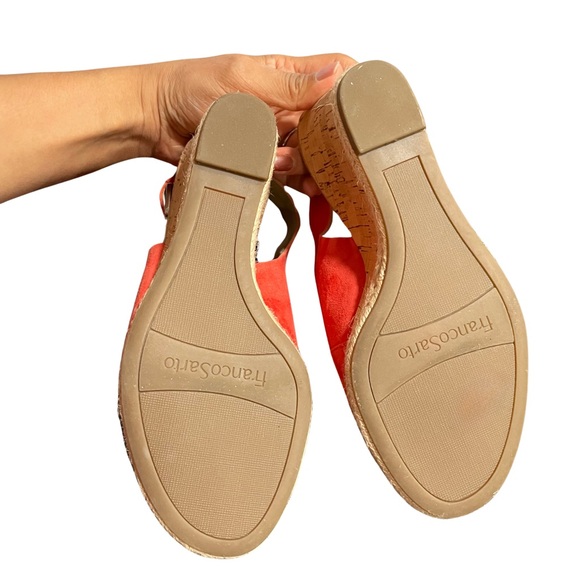 NEW Franco Sarto Julien Wedge Slingback Suede Sandal Sz 6 - Picture 7 of 8